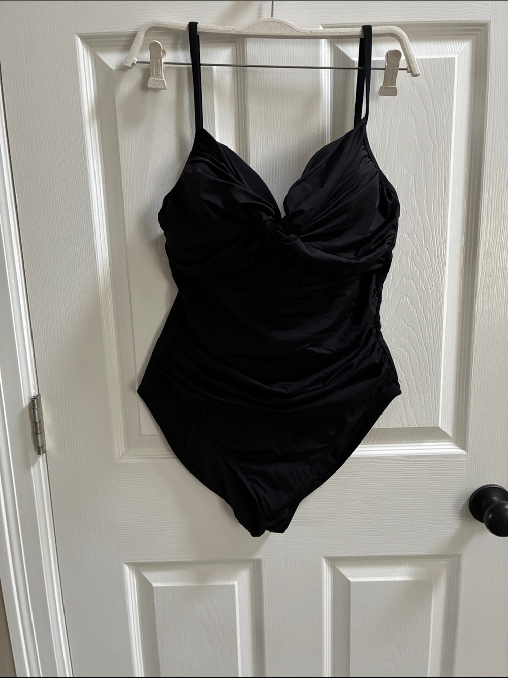 White House Black Market Black Ruched One-Piece Swimsuit